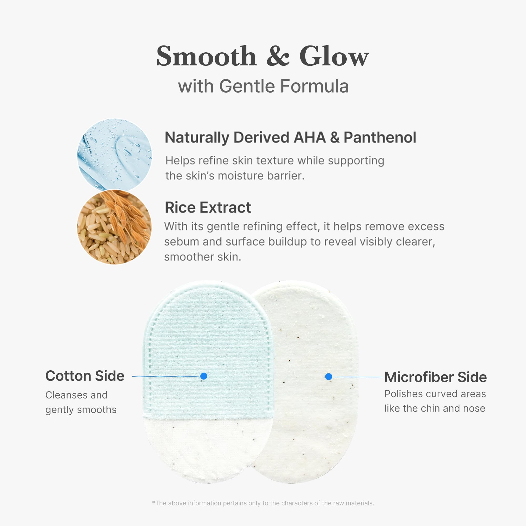medicube double-sided pad detail, cotton and microfiber for targeted care