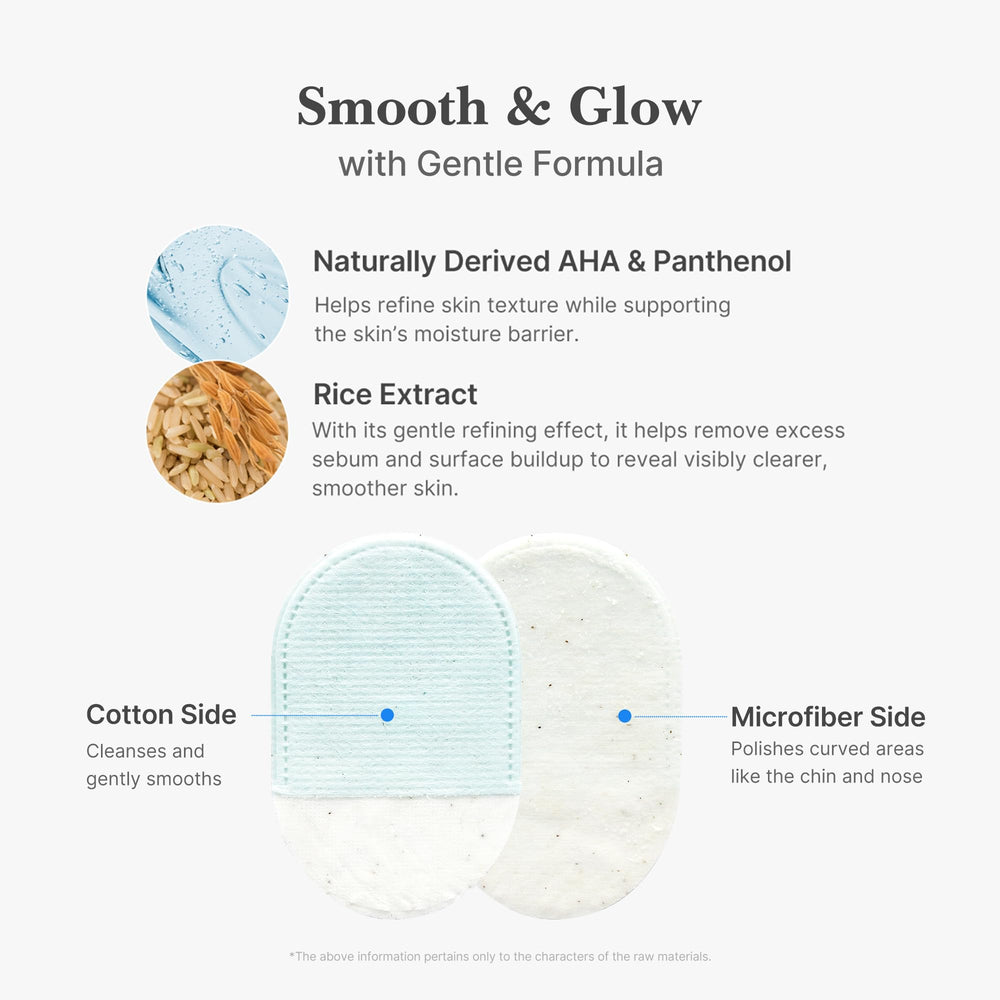 medicube double-sided pad detail, cotton and microfiber for targeted care