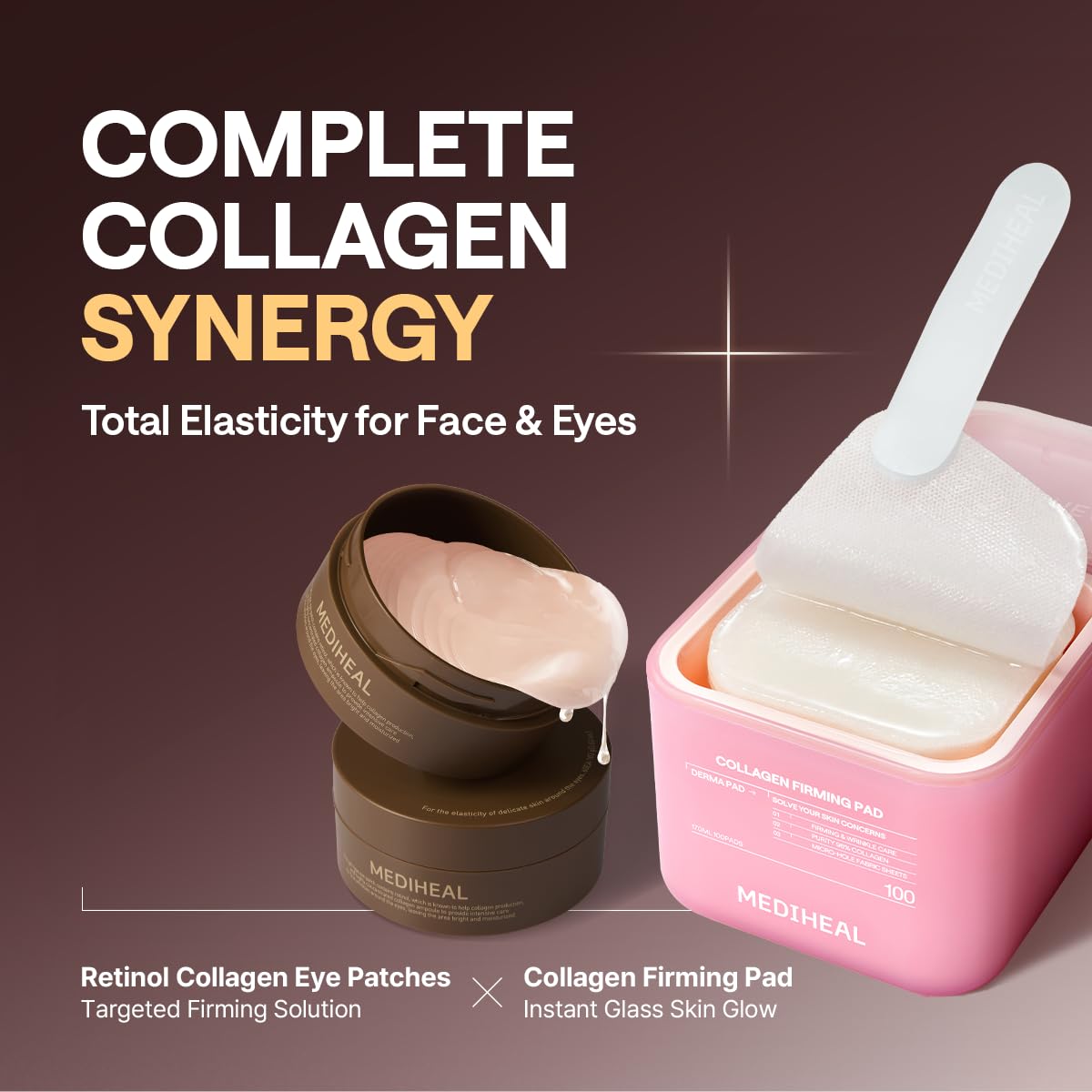 MEDIHEAL ampoule serum being dispensed to show concentrated retinol collagen