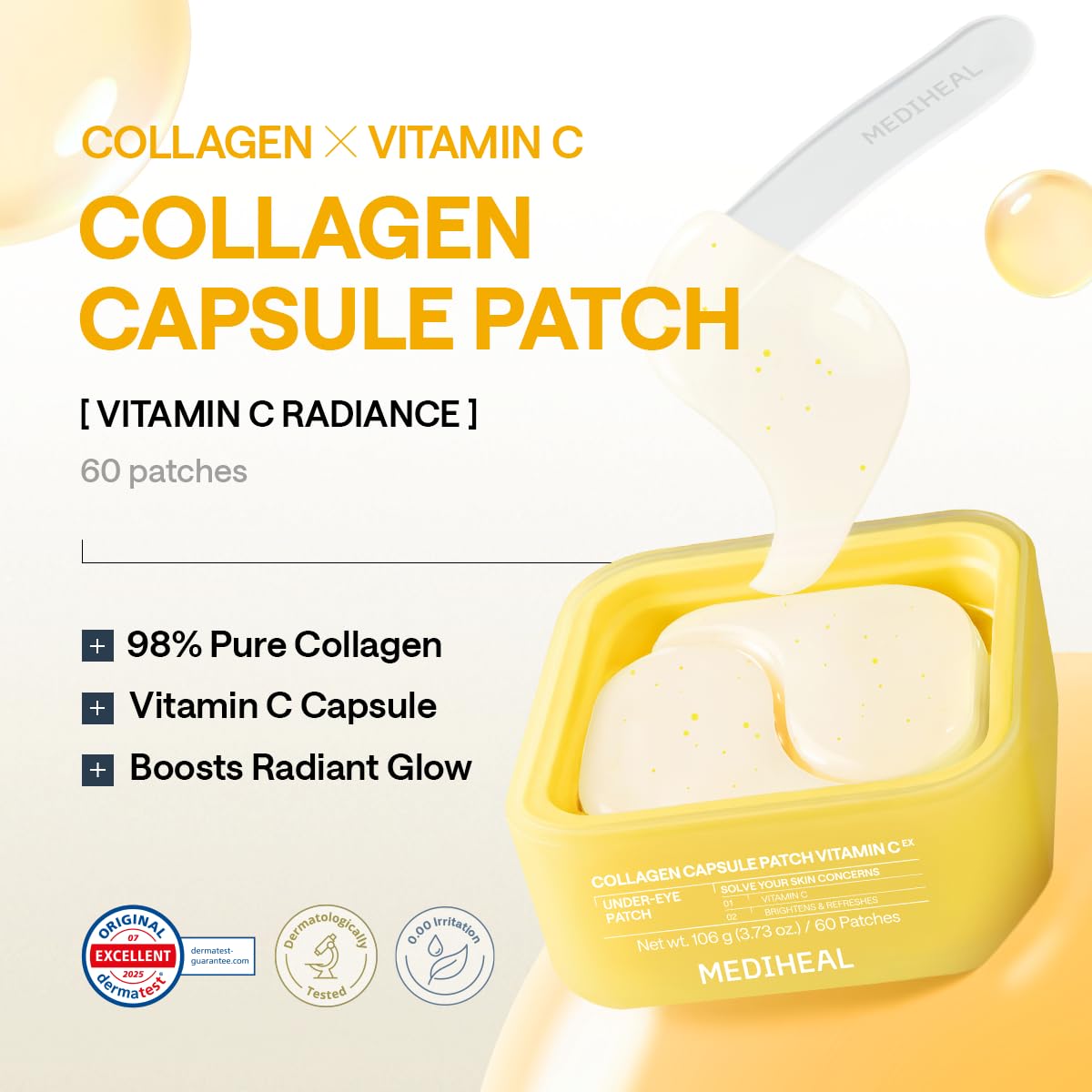 MEDIHEAL illustration of oil-film capsules delivering vitamin C effectively