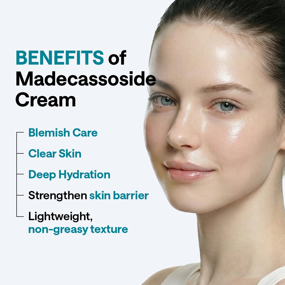 MEDIHEAL cream dispensed in hand demonstrating smooth, non-greasy finish