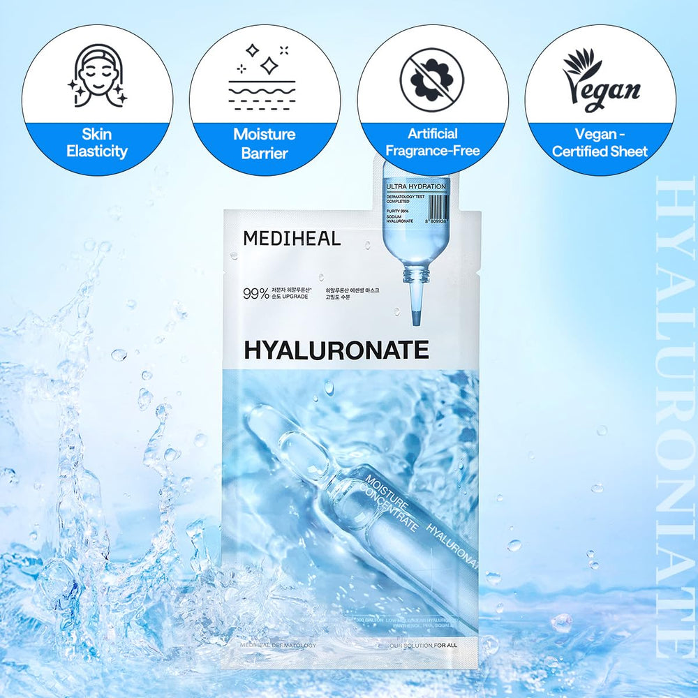 MEDIHEAL clear essence texture swatch showing fast-absorbing hydration