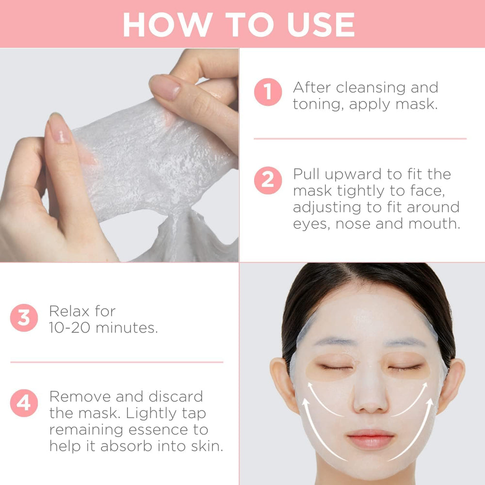 MEDIHEAL mask in use on model demonstrating hydration and easy application