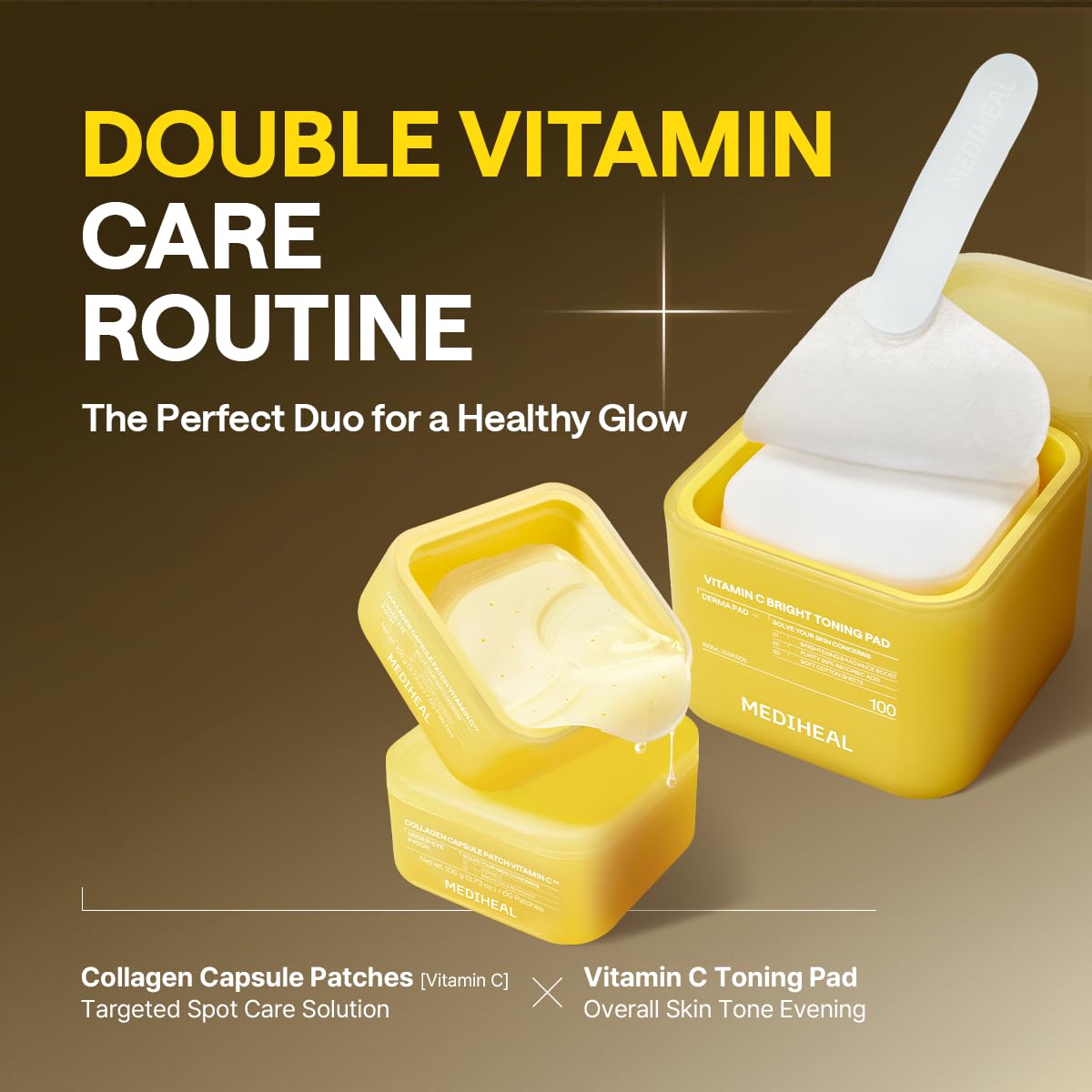 MEDIHEAL ingredients label highlighting collagen and encapsulated vitamin C
