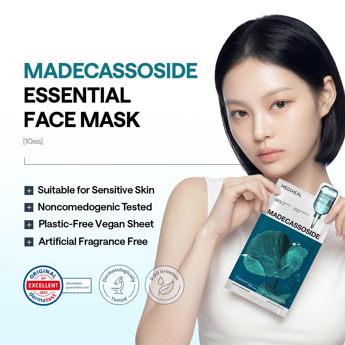 MEDIHEAL essence poured from ampoule highlighting hydrating texture and quick absorption