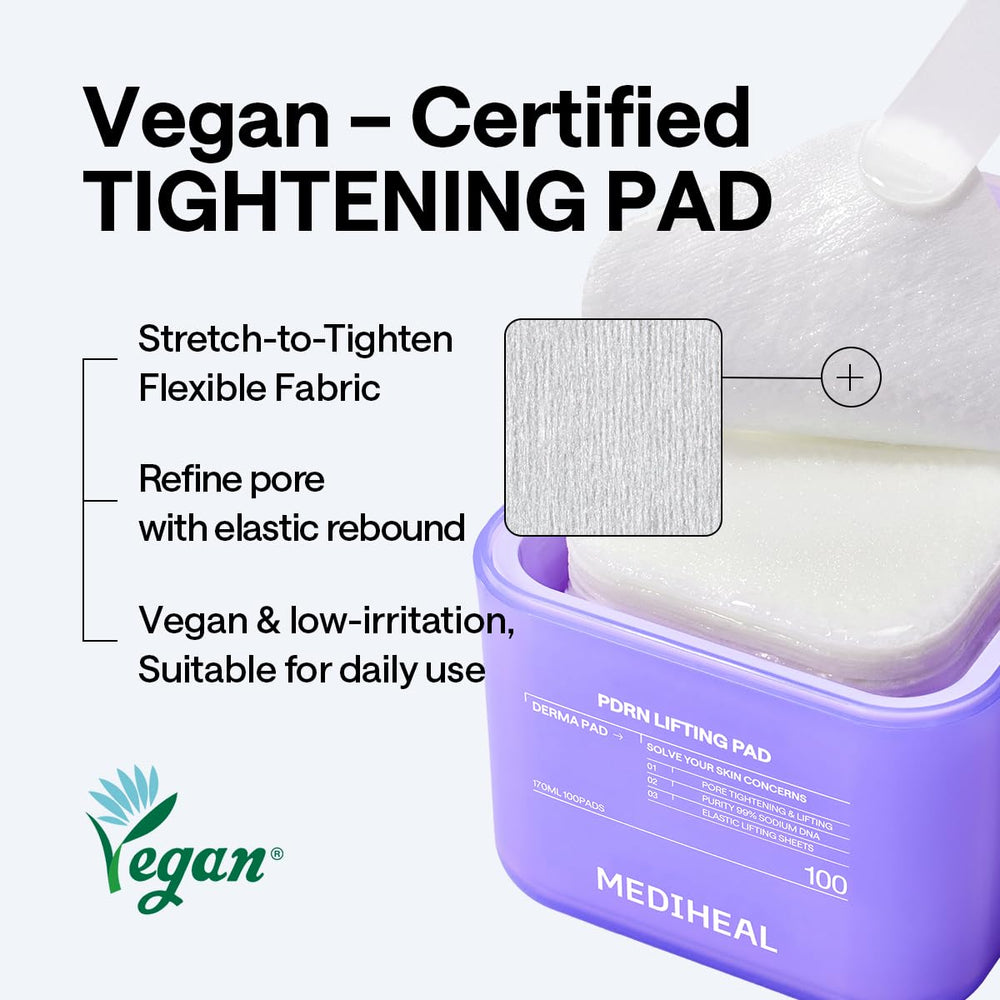 MEDIHEAL pad surface with essence droplet showing concentrated hydration benefit