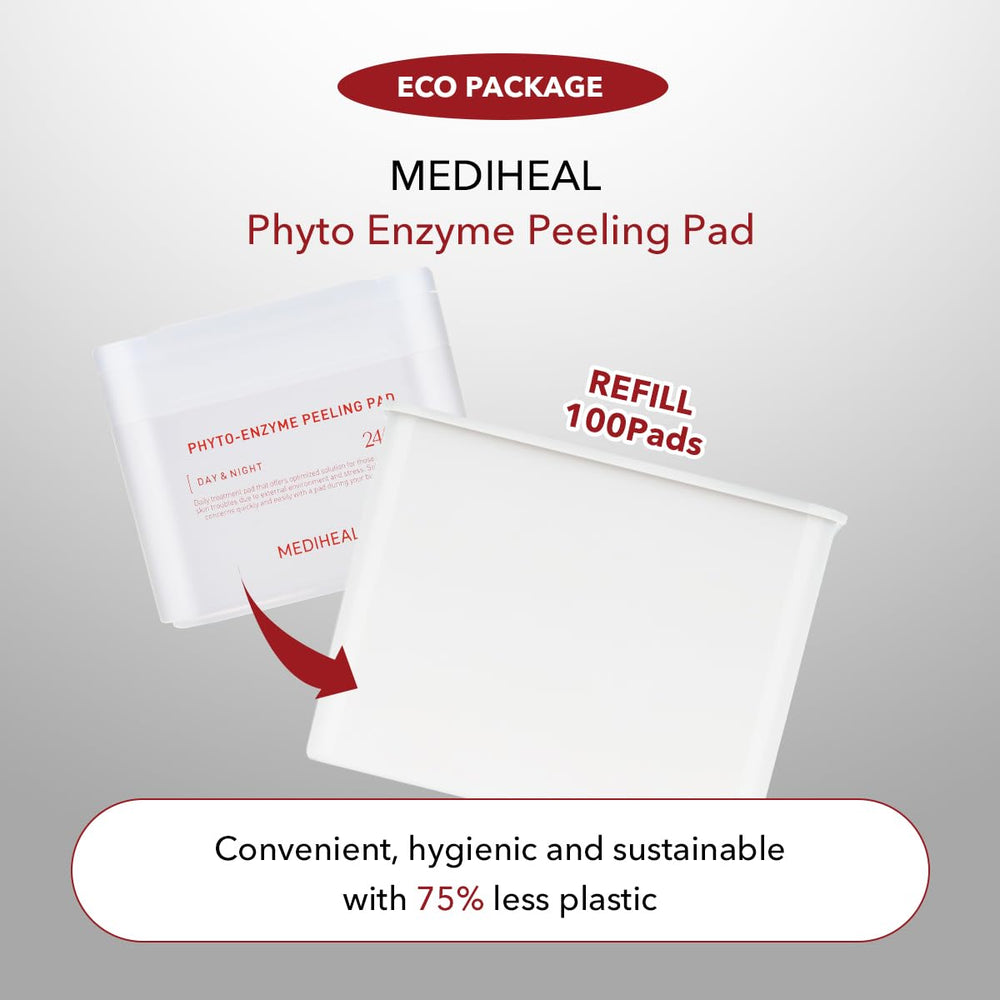 MEDIHEAL pad saturated with solution highlighting concentrated active benefits