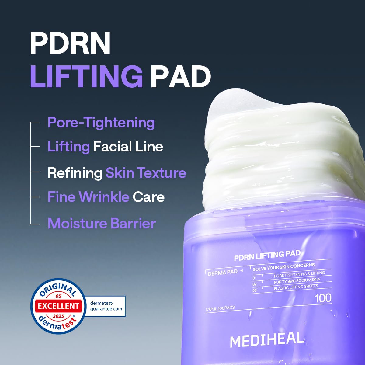 MEDIHEAL elastic fabric detail demonstrating targeted lift and close adhesion