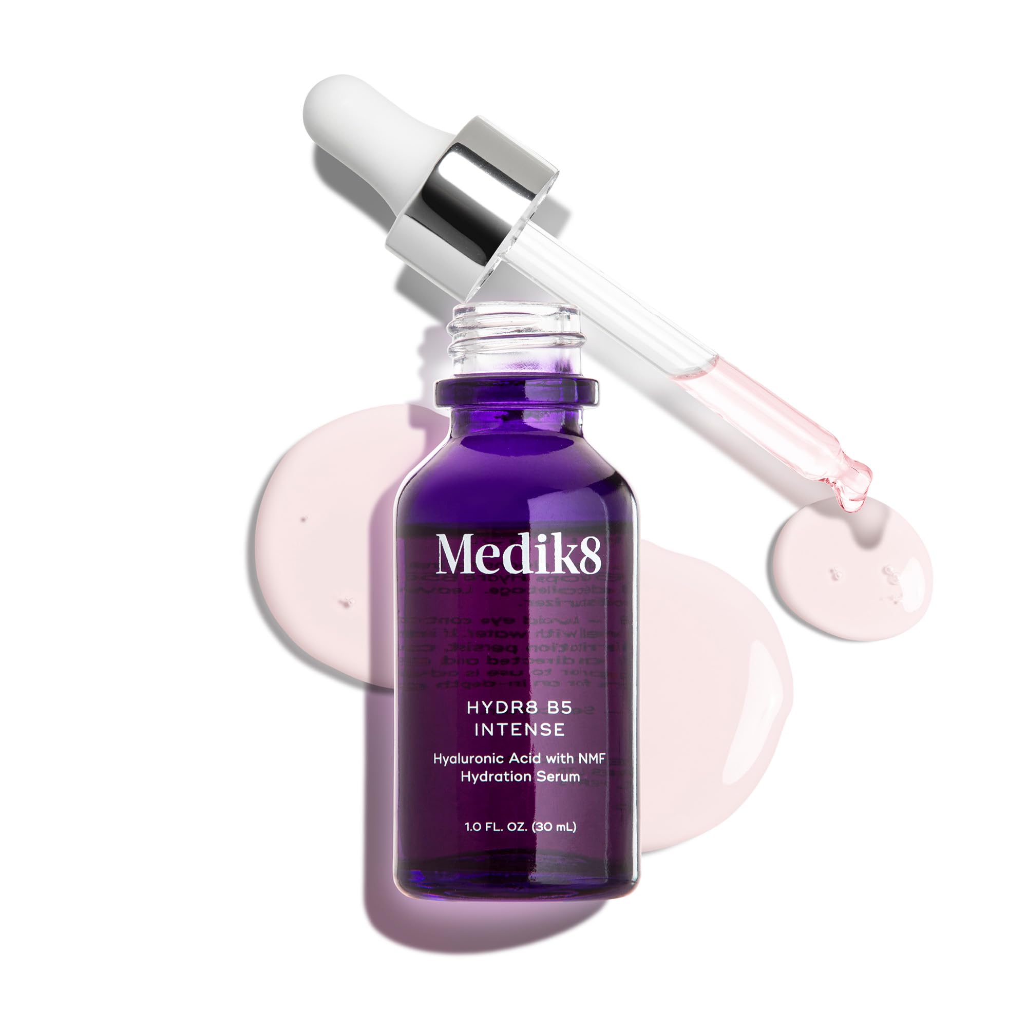 Medik8 Hydr8 B5 on skin close-up demonstrating hydrated, plumped complexion benefit