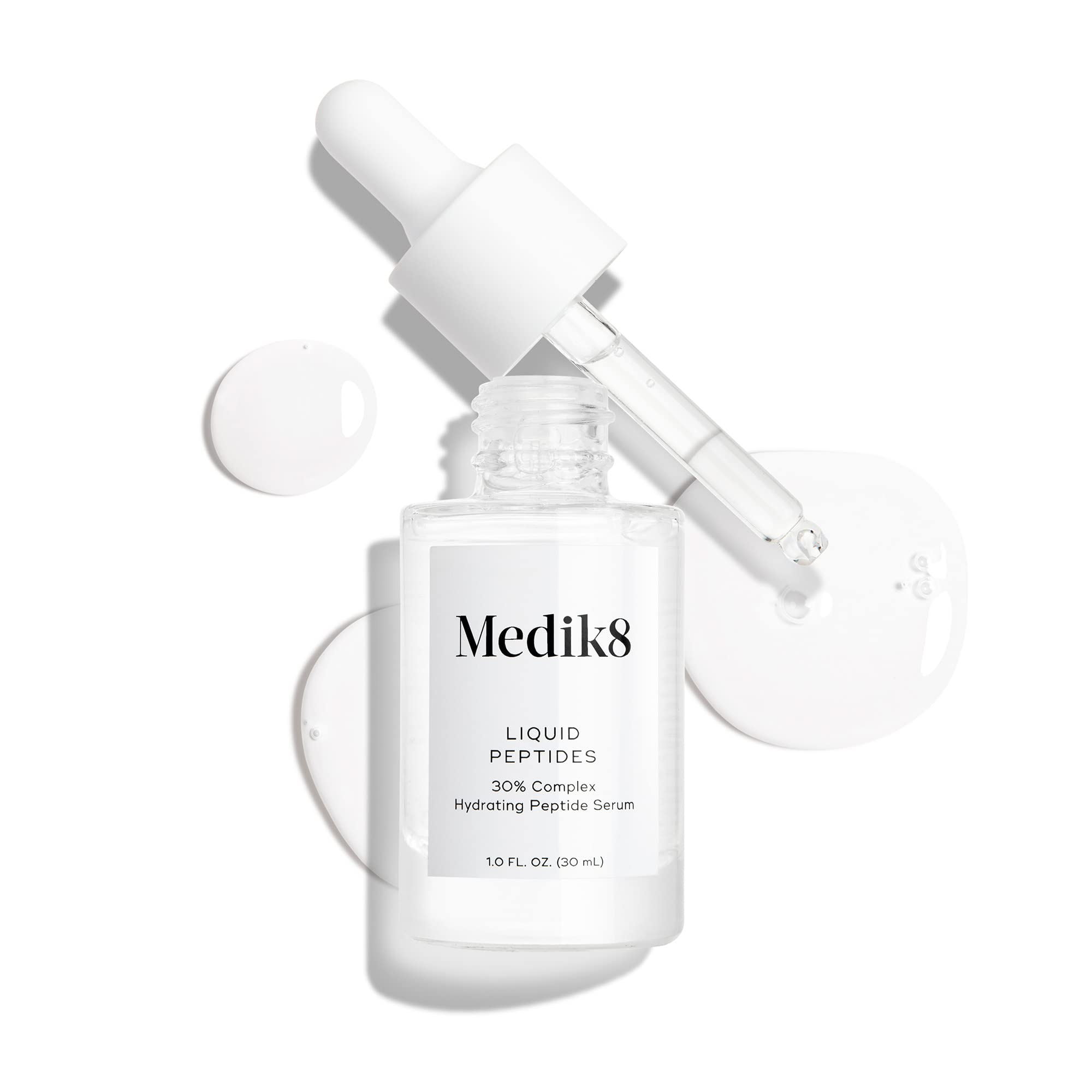 Medik8 Liquid Peptides bathroom routine lifestyle shot showing daily layering benefit
