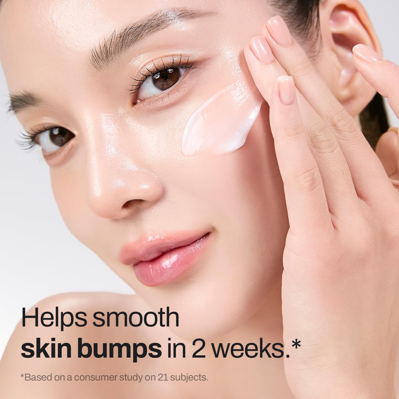 MEDITHERAPY cream on fingers, demonstrates easy spreadability and absorption