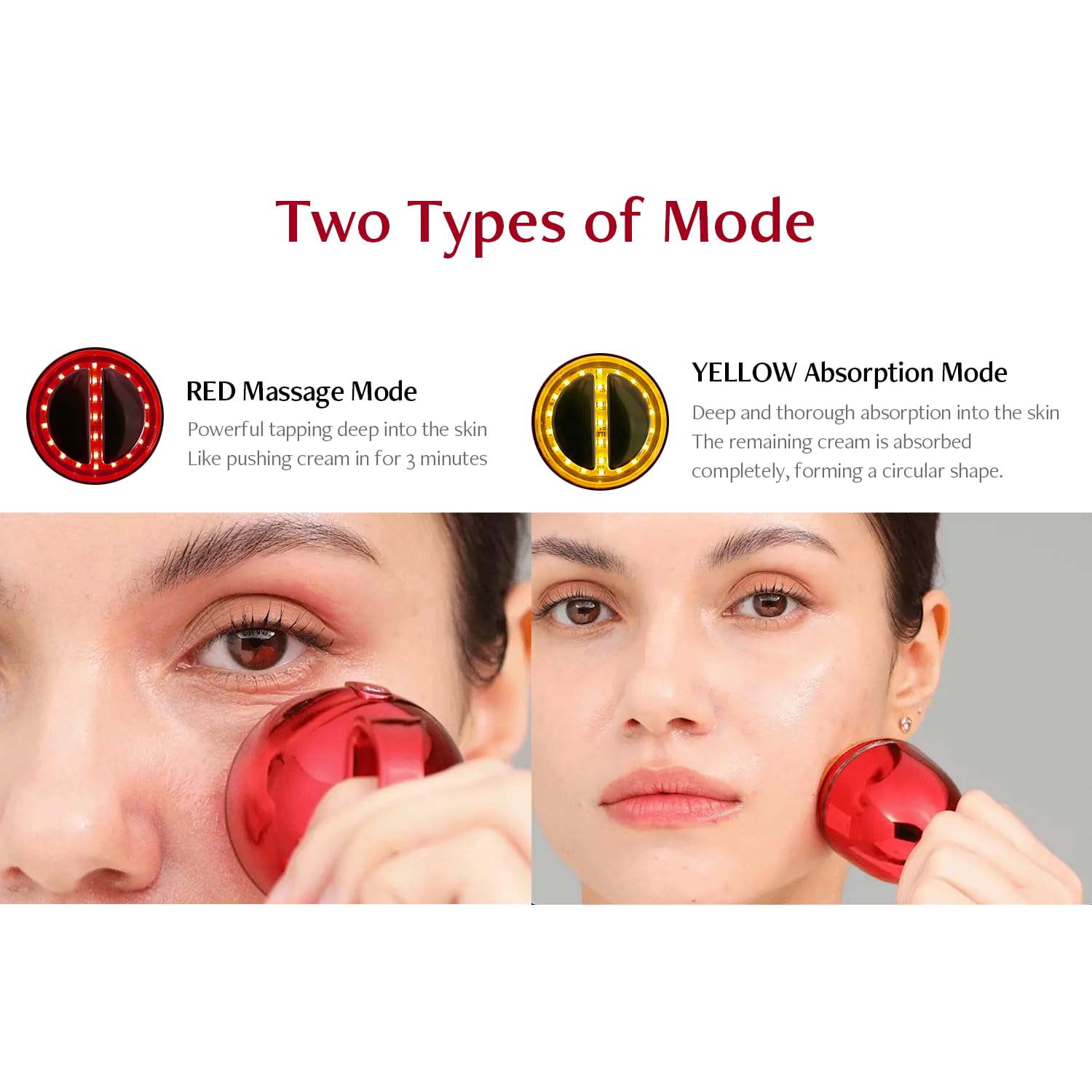 MEDITHERAPY device used across cheek, demonstrating targeted lifting action for firmer-looking contours