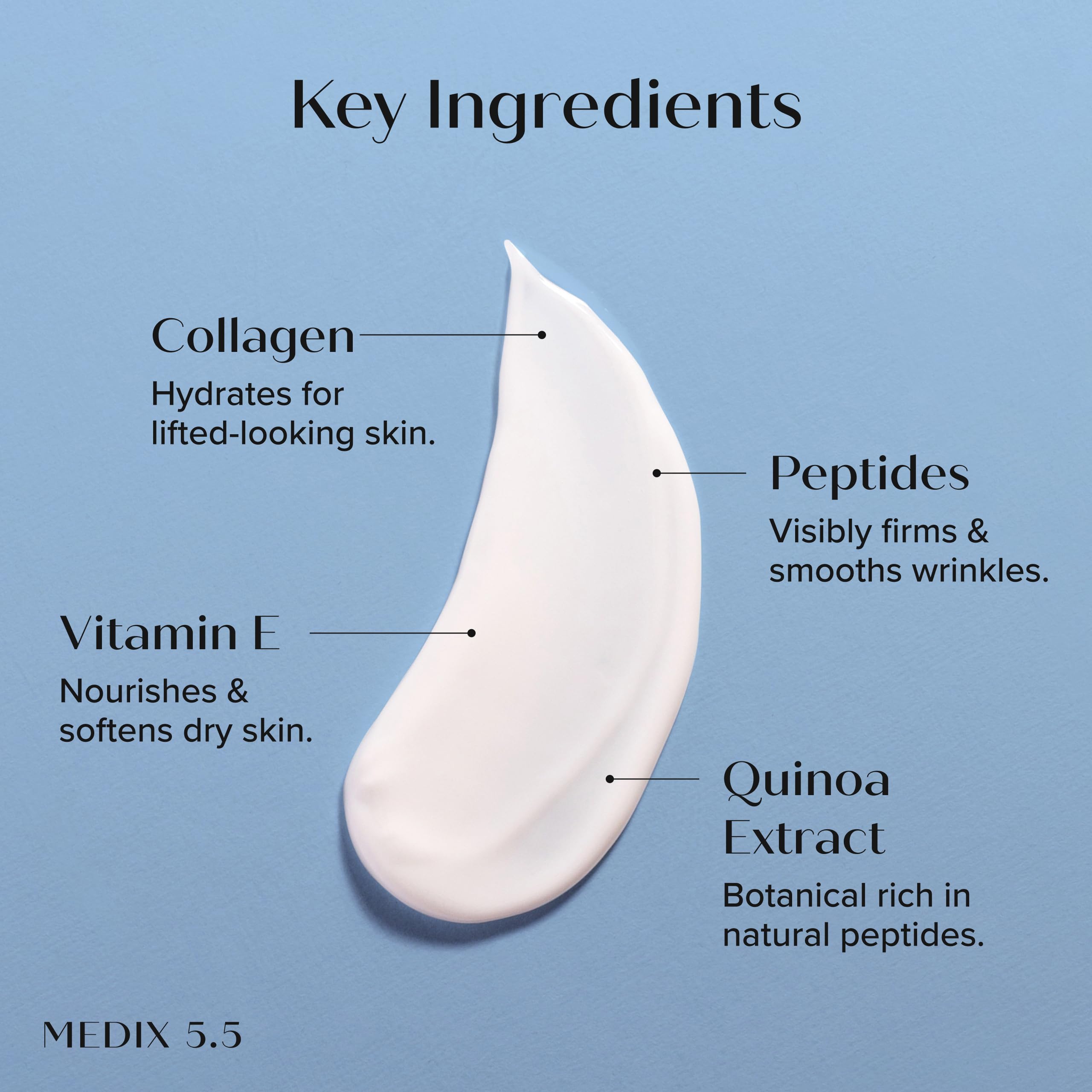 Medix 5.5 product label ingredient list detail emphasizing dermatologist-tested formulation