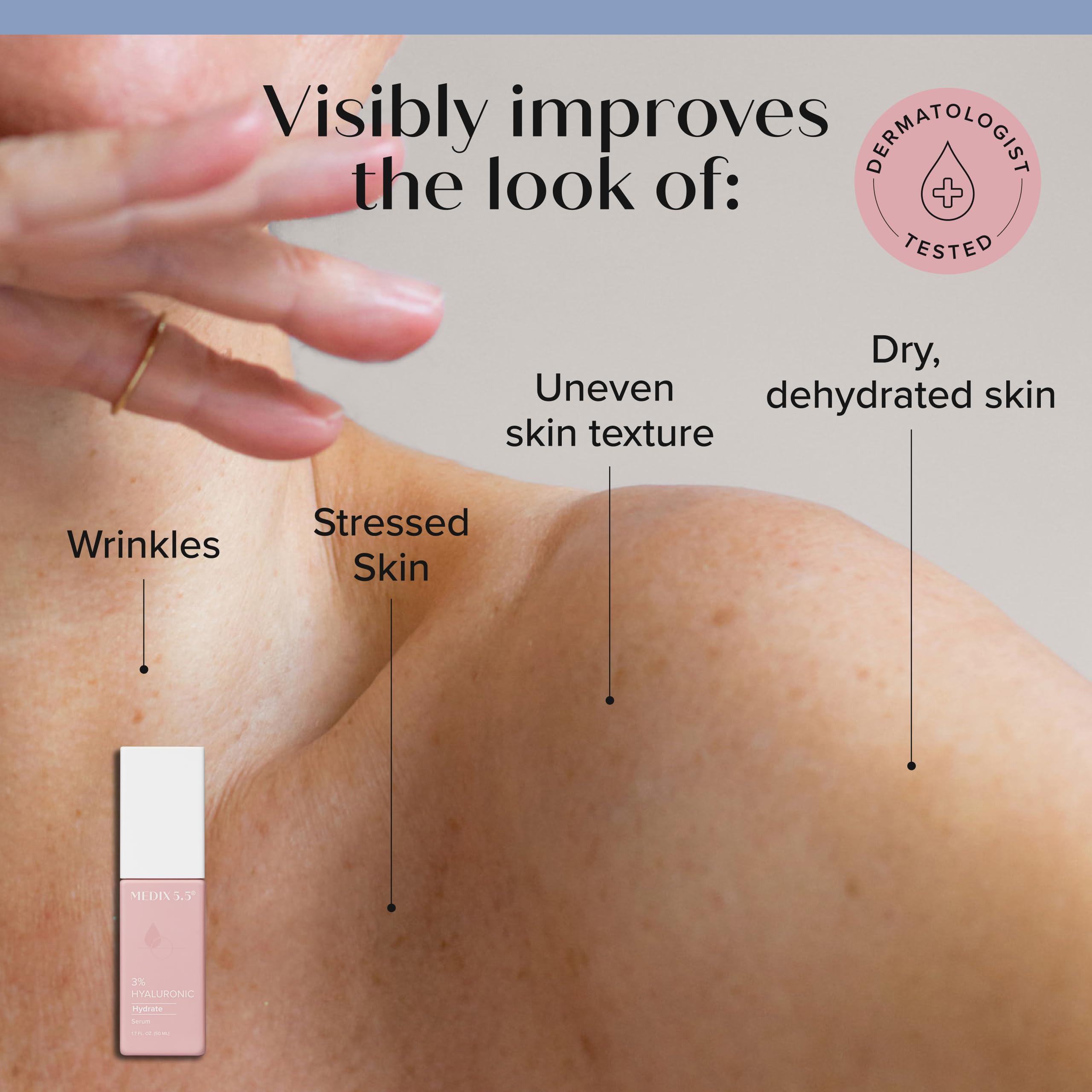 Medix 5.5 application on forearm showing visible texture improvement