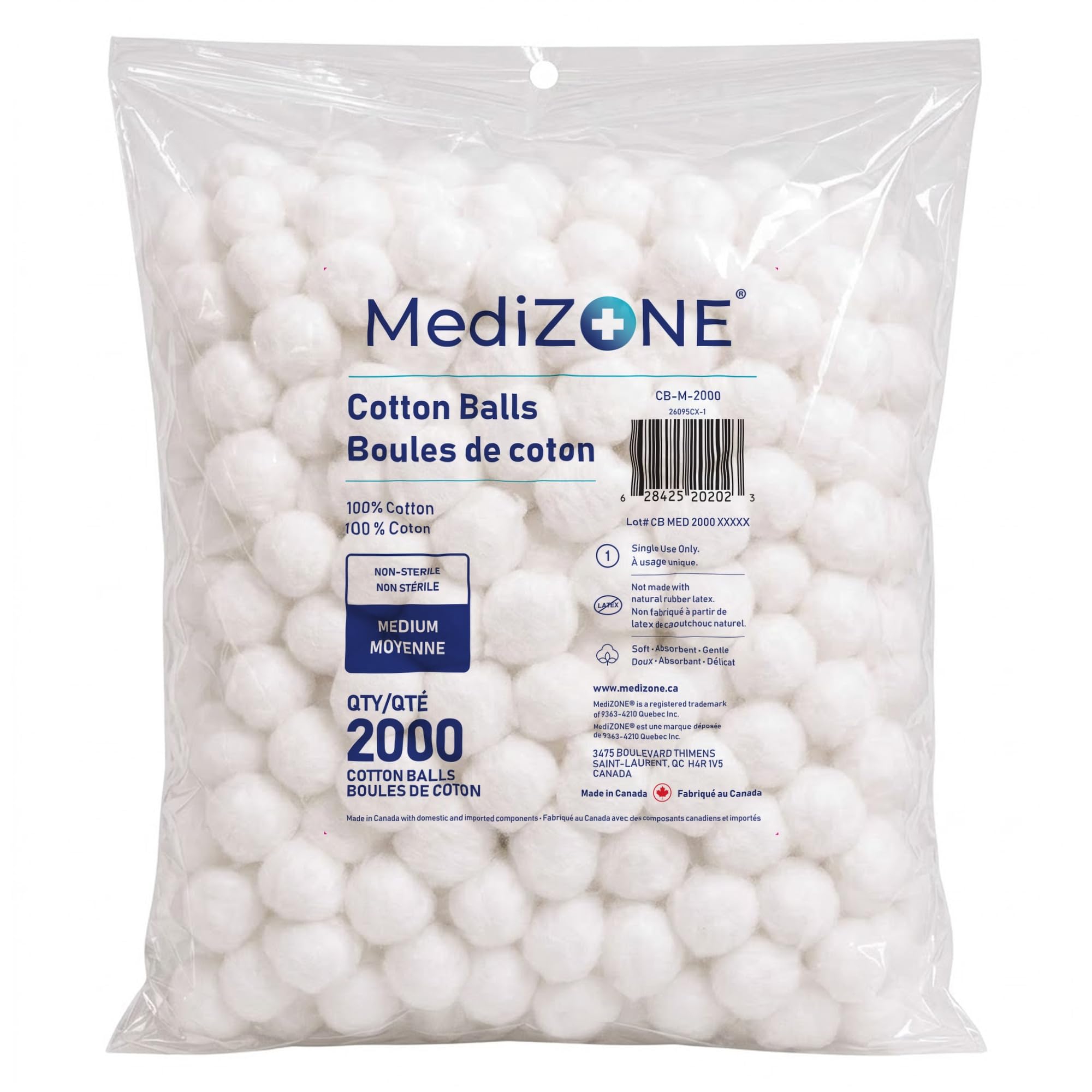 MediZONE front packaging showing 2000-count and medium size benefit