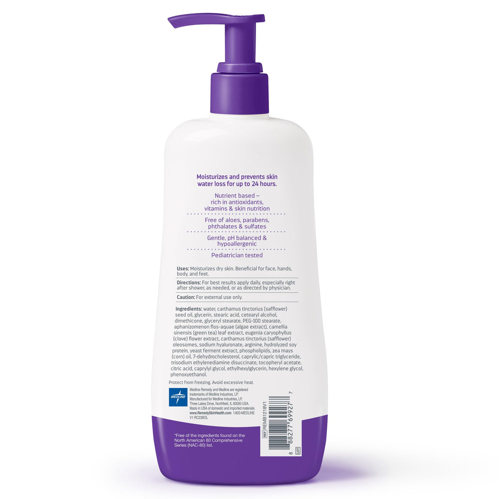 Medline Remedy bottle on hospital counter illustrating CHG compatibility for caregivers