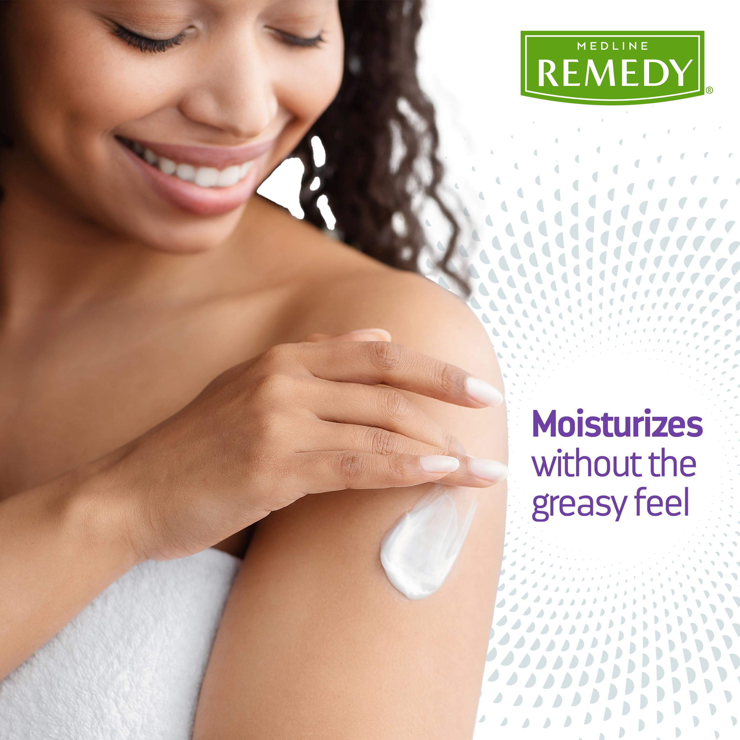 Medline Remedy bottle beside hand showing 12 fl oz scale and travel-friendly benefit