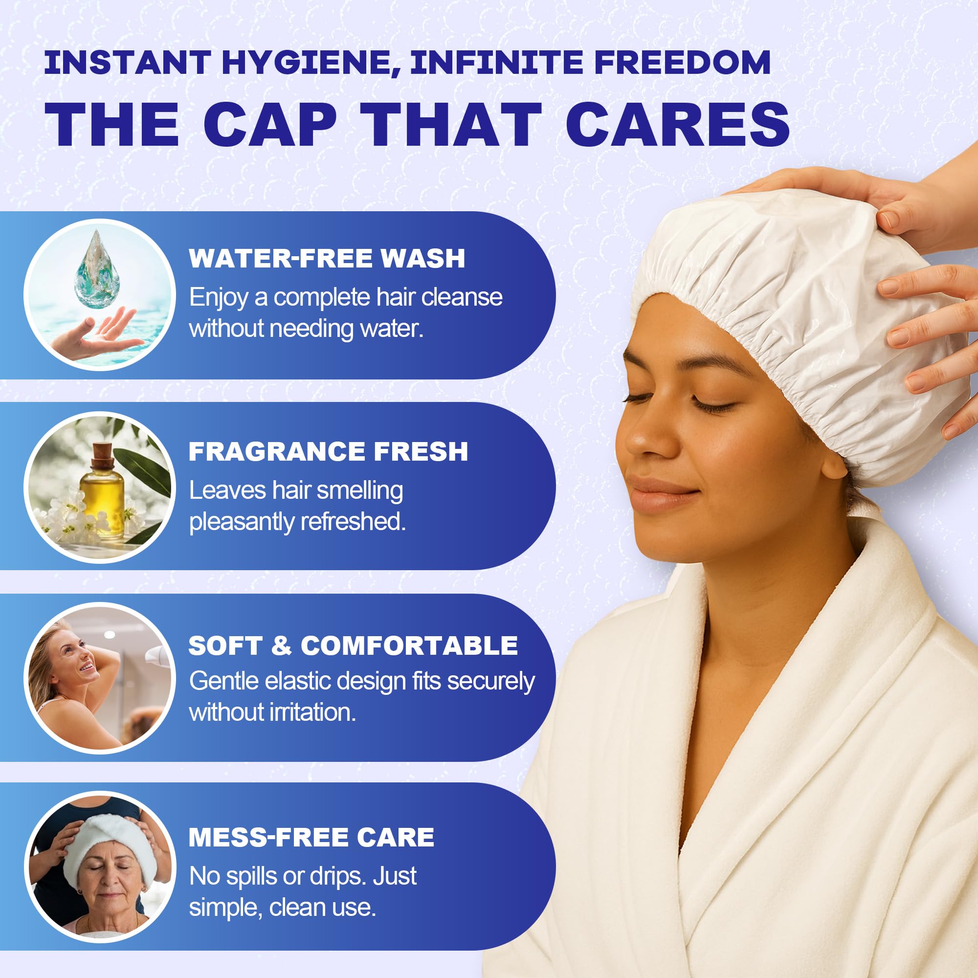 MedVance towel-dry after cap use showing manageable conditioned hair