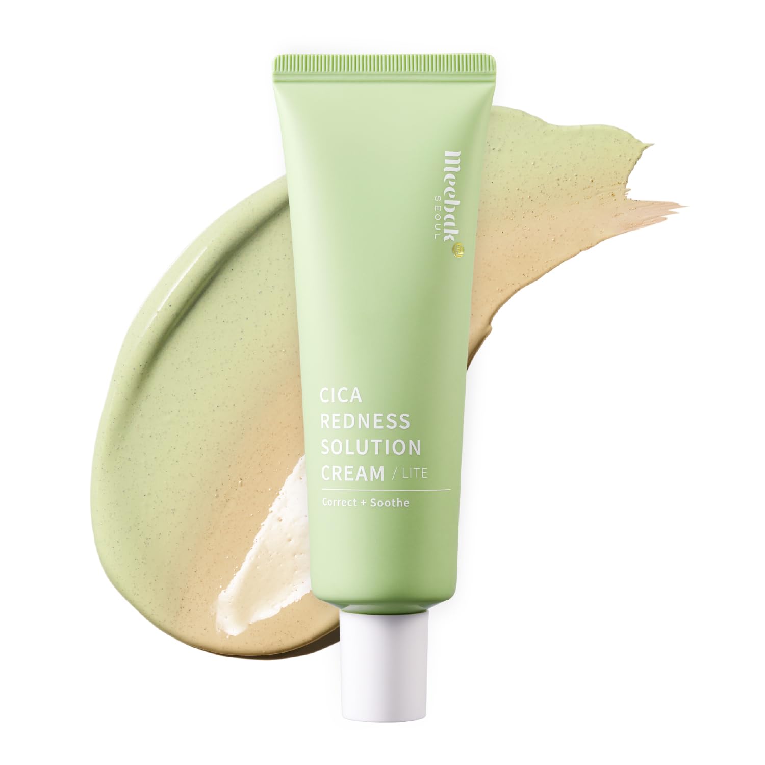 Meebak front packaging showing tube and product benefit even tone