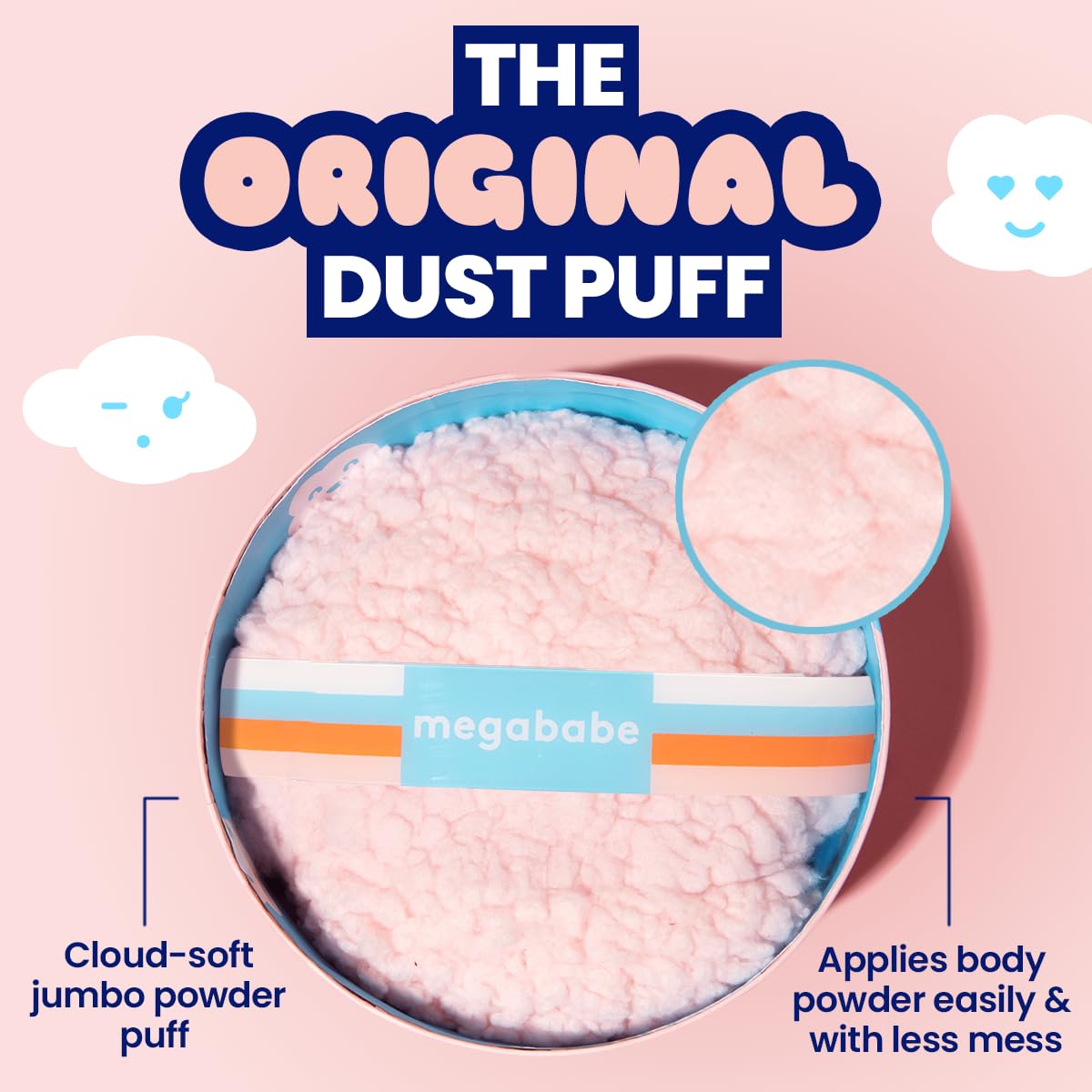 Megababe puff close-up texture highlighting ultra-soft fleece comfort