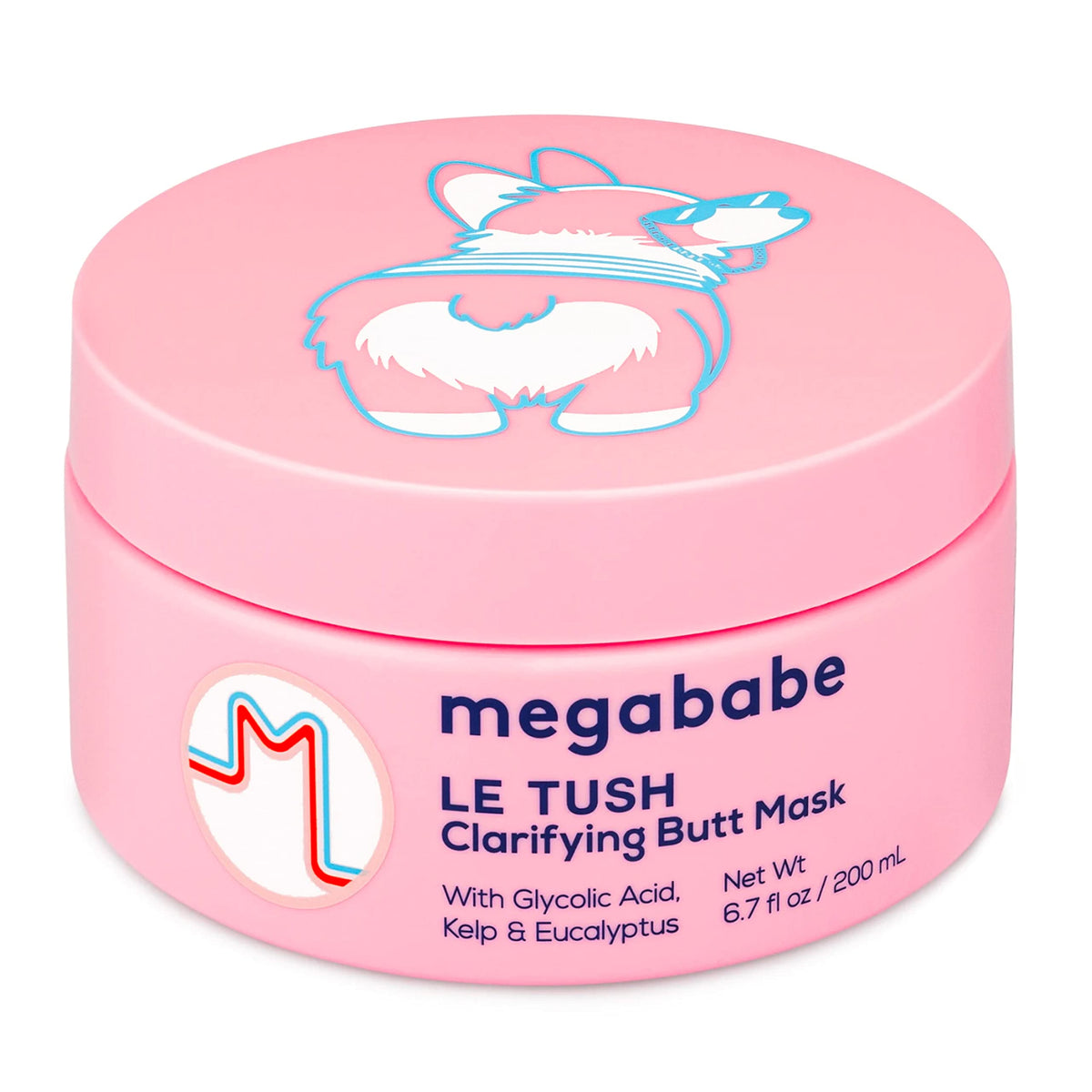 Megababe front packaging showing 6.7 fl oz bottle and brand clarity benefit
