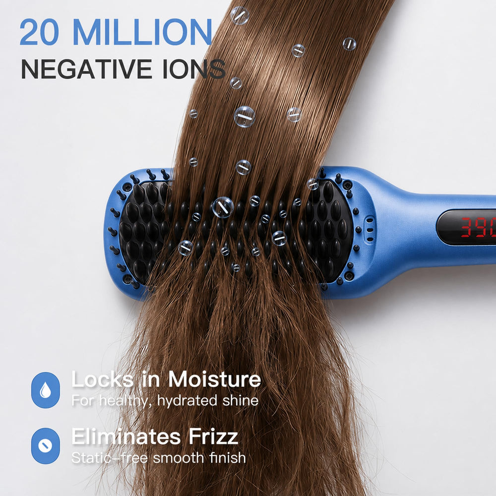 MEGAWISE brush in hand smoothing hair quickly for time-saving benefit