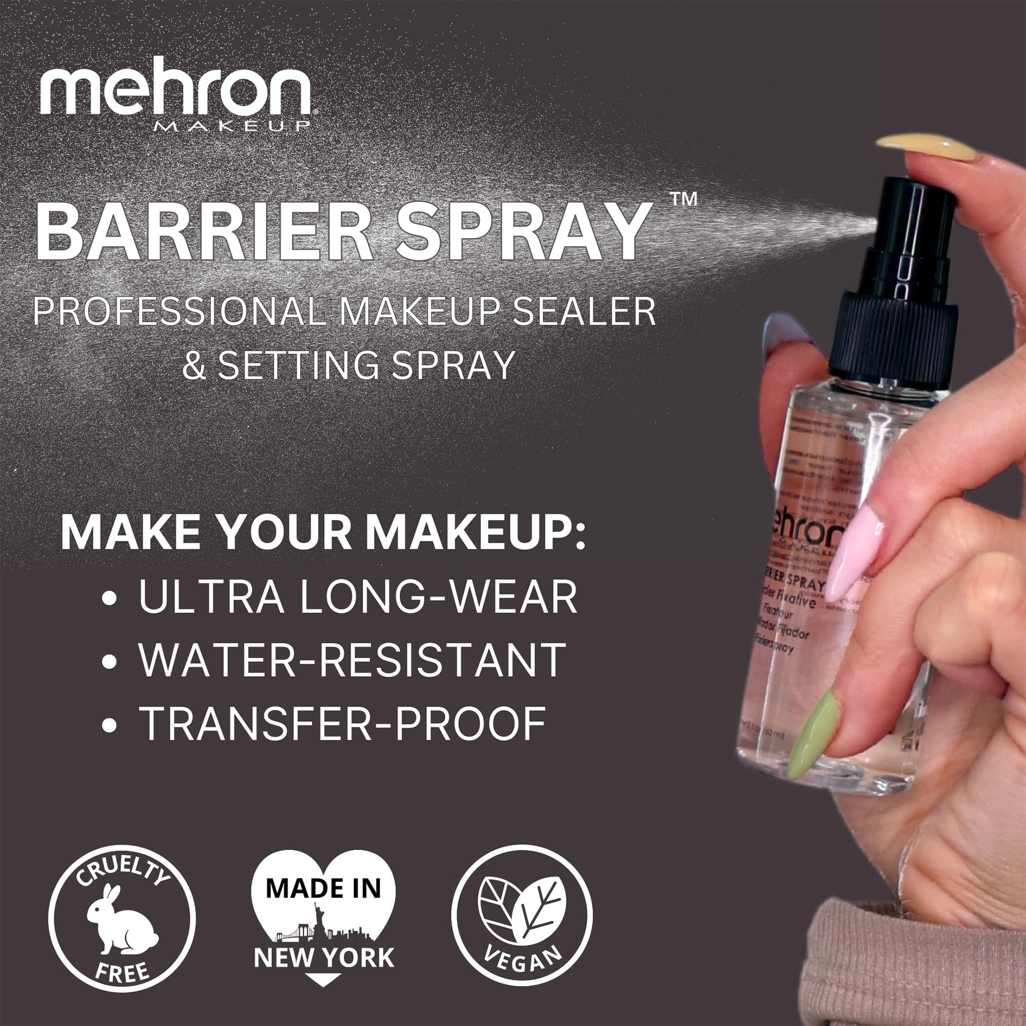 Mehron Makeup used on bridal model preserving makeup for long events