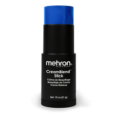 Mehron Makeup blue stick front packaging showing brand and vibrant color for reliable application