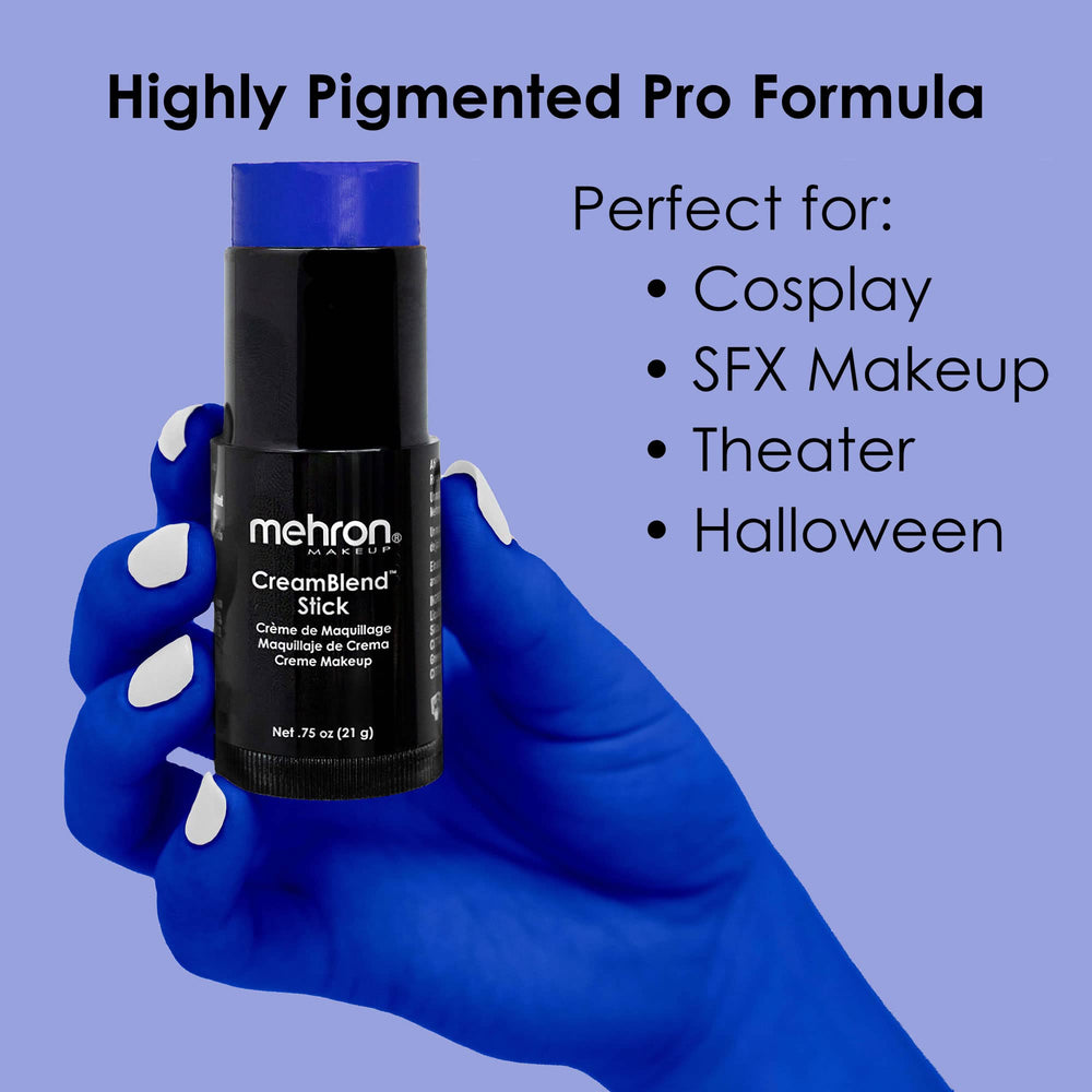 Mehron Makeup open cap and exposed tip showing twist-up design for convenient use