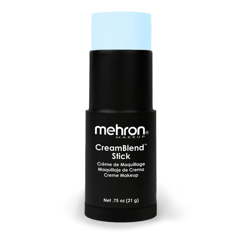 Mehron Makeup front tube showing pastel blue stick for easy identification