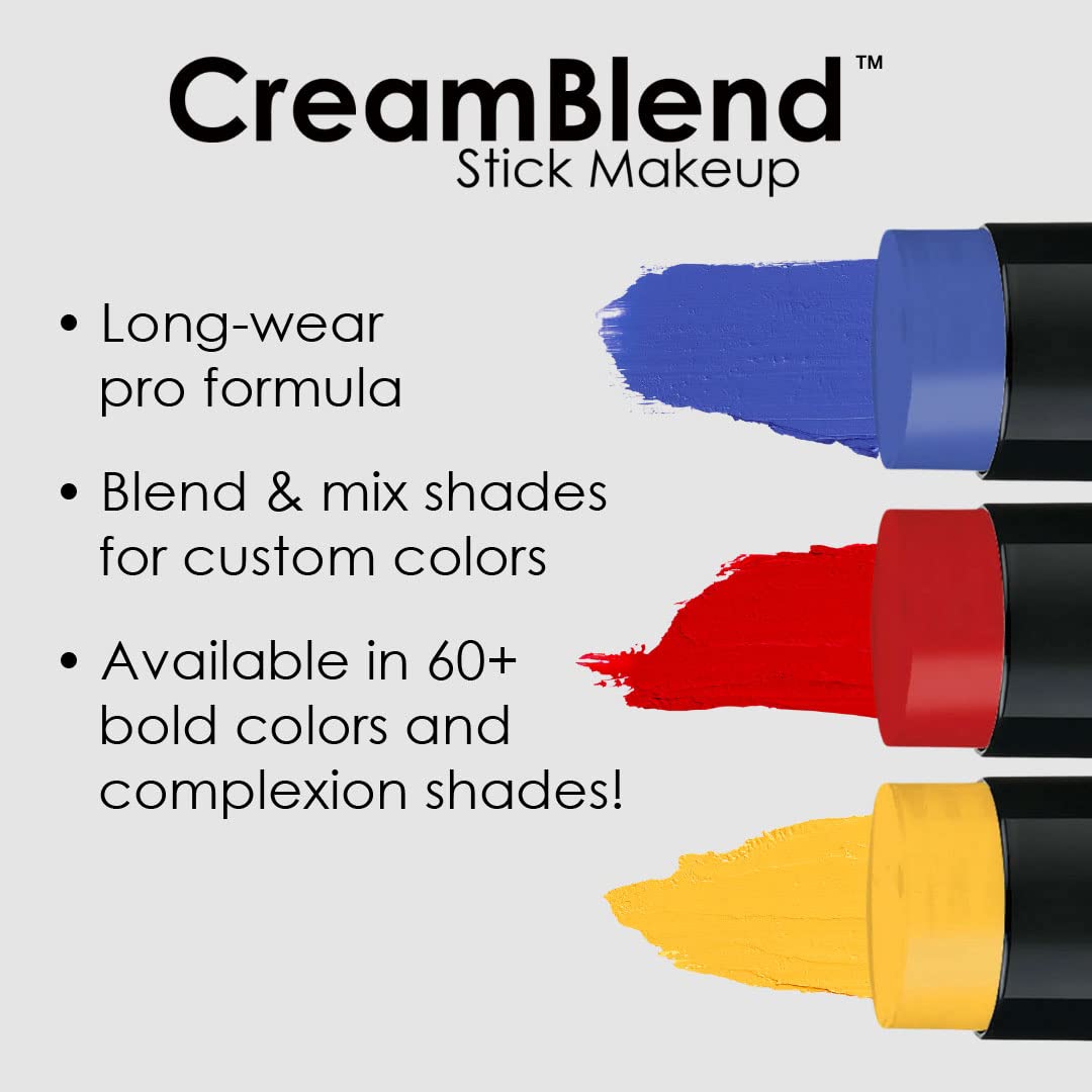 Mehron CreamBlend Stick with brush and sponge showing versatile application