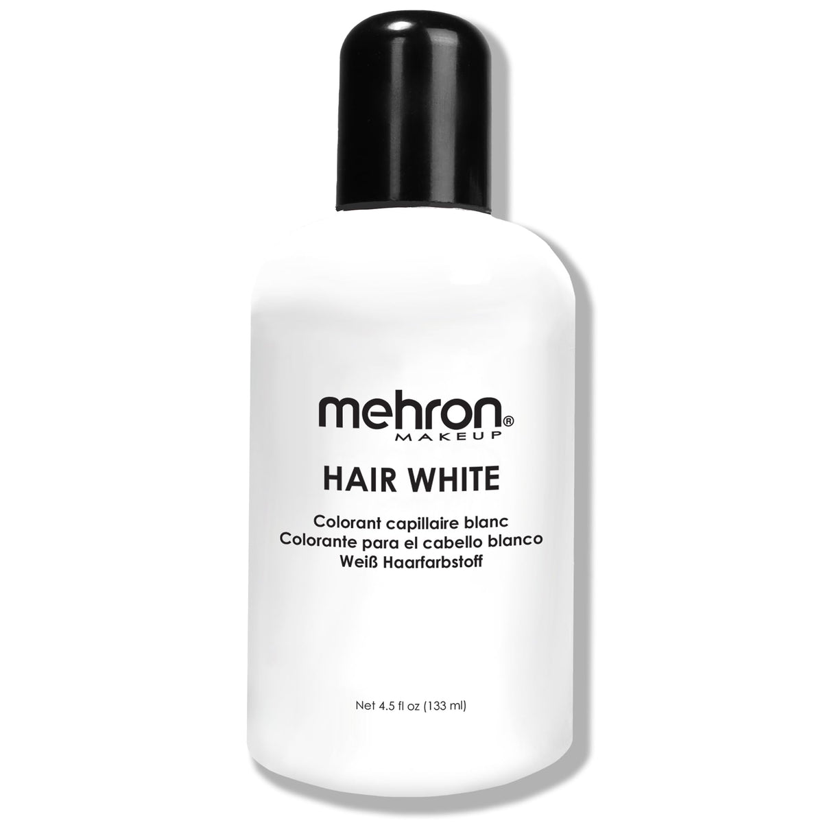 Mehron Hair White front bottle showing label and professional packaging benefit