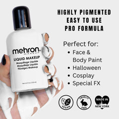 Mehron Makeup close-up texture of liquid paint showing smooth blendability