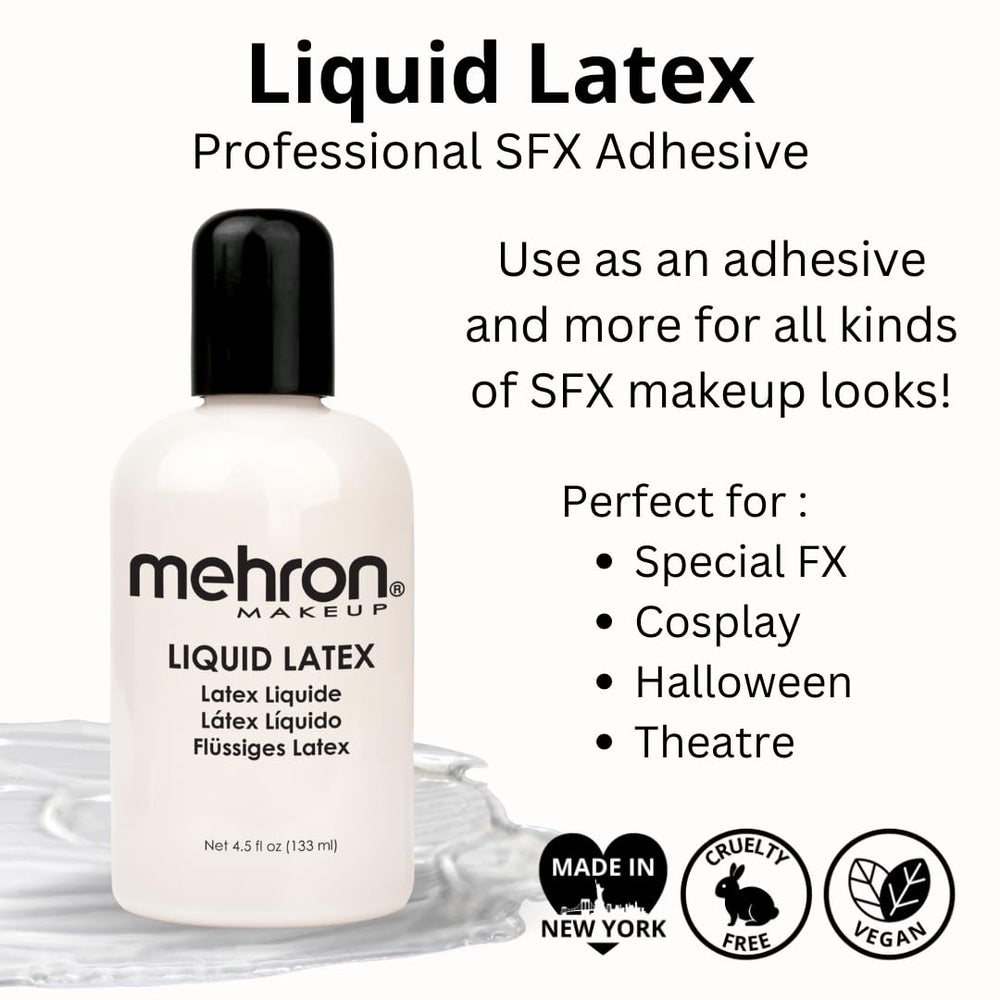 Mehron Makeup applying latex with brush for precise adhesive and texture control