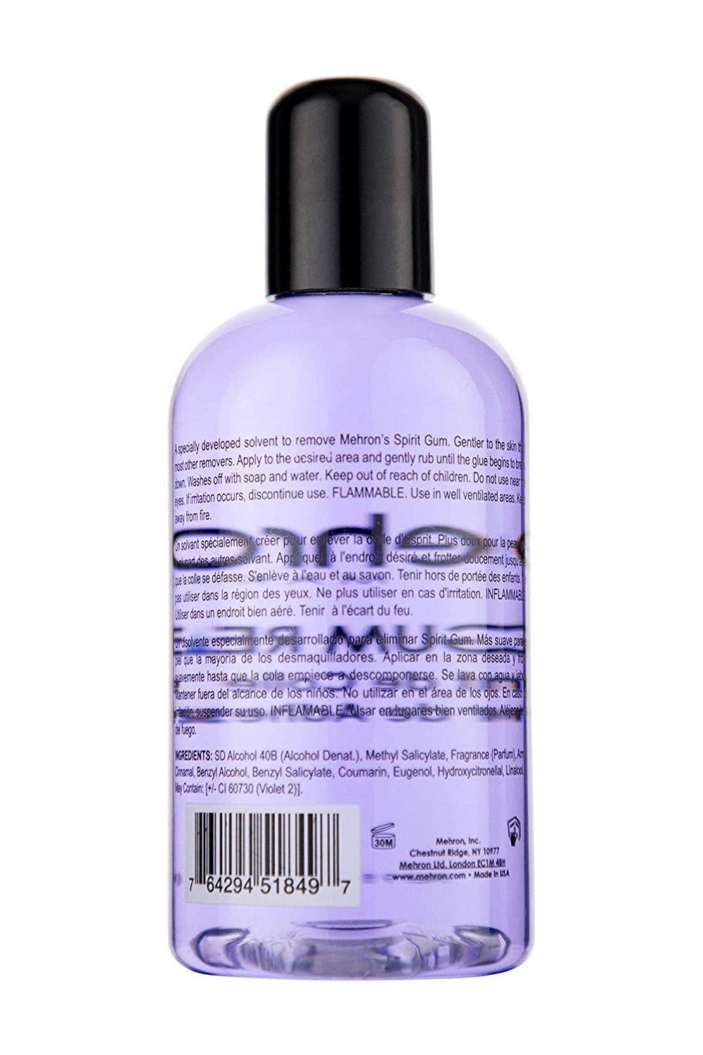 Mehron liquid on cotton pad dissolving adhesive for safe removal