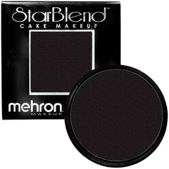 Mehron StarBlend black front pan showing rich pigment and coverage