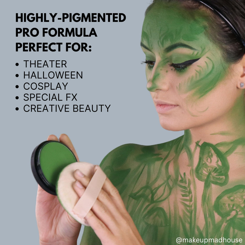 Mehron Makeup painted model torso showing coverage, wearable stage finish