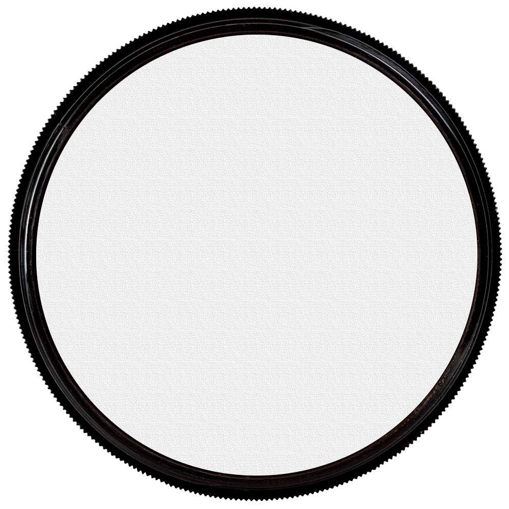 Mehron Makeup cake next to coin for scale, compact and travel friendly