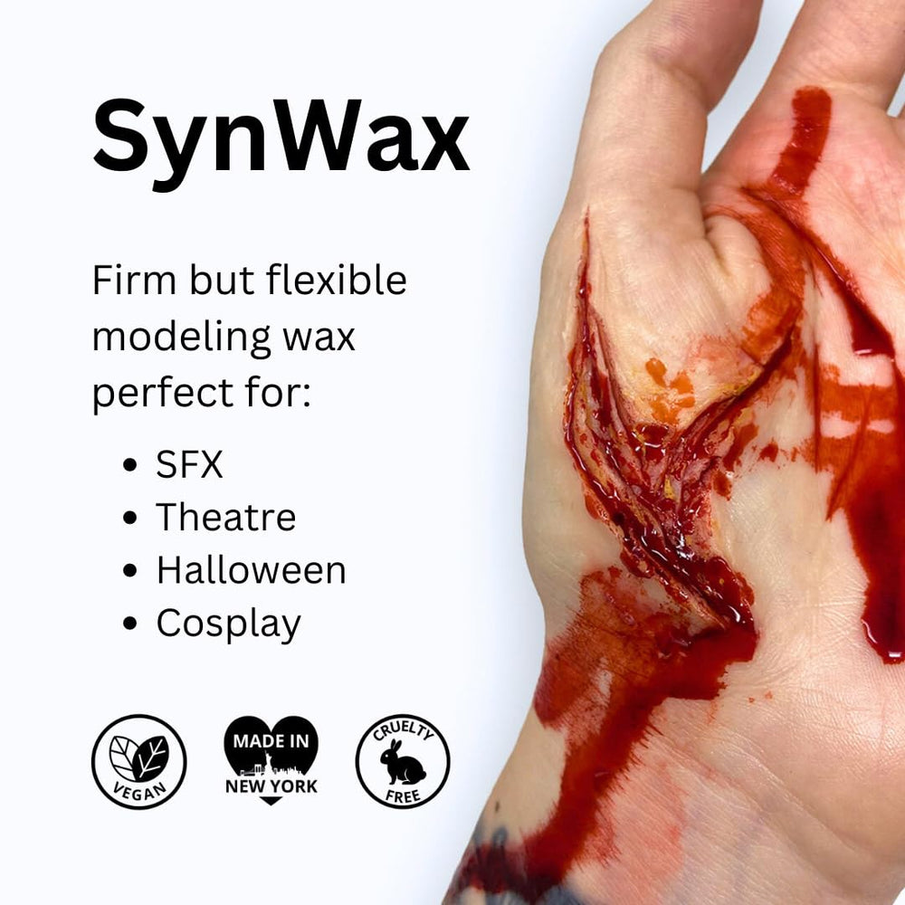 Mehron SynWax used to create realistic facial scar demonstrating lifelike result benefit