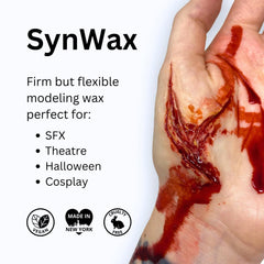 Mehron SynWax used to create realistic facial scar demonstrating lifelike result benefit