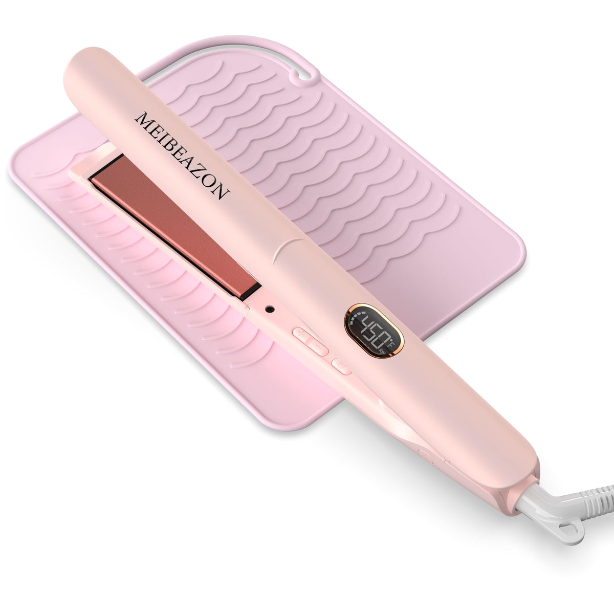 MEIBEAZON front view showing compact 2-in-1 styling tool and ergonomic grip for versatile use