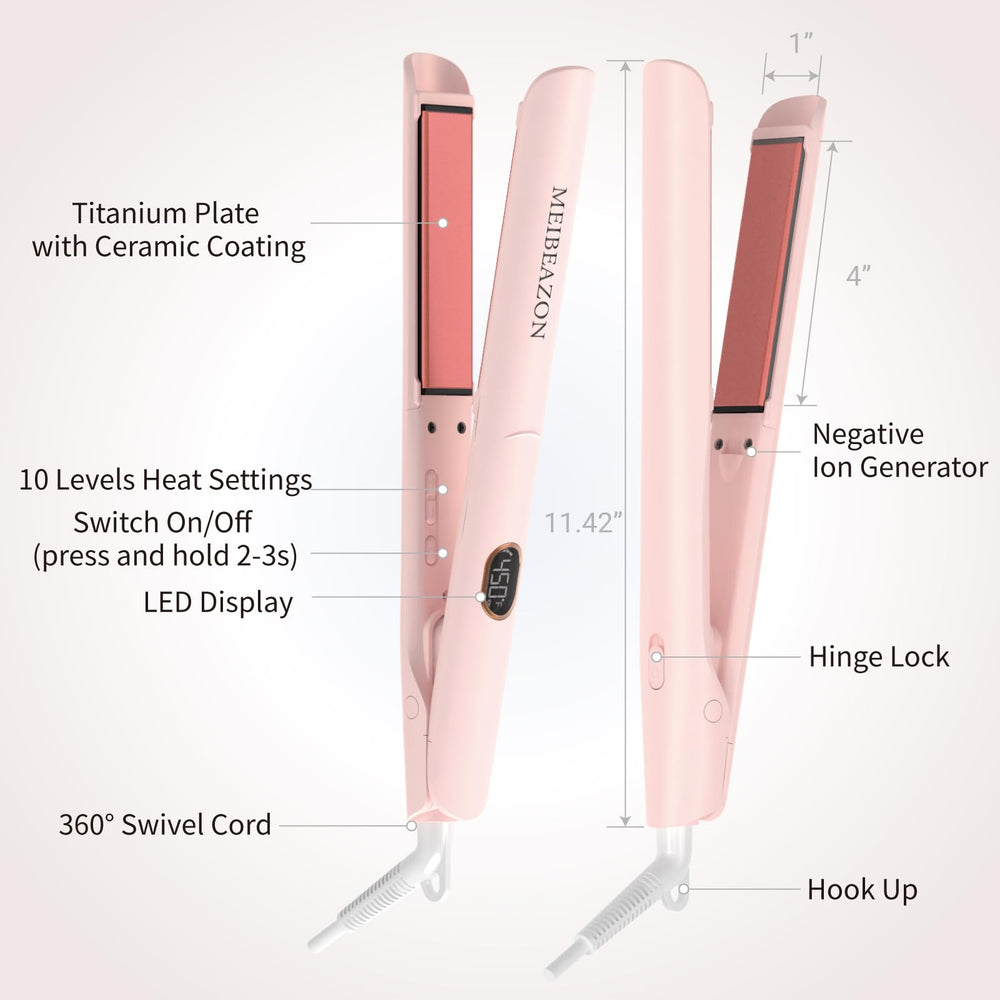 MEIBEAZON swivel cord detail showing 360-degree rotation for tangle-free styling convenience