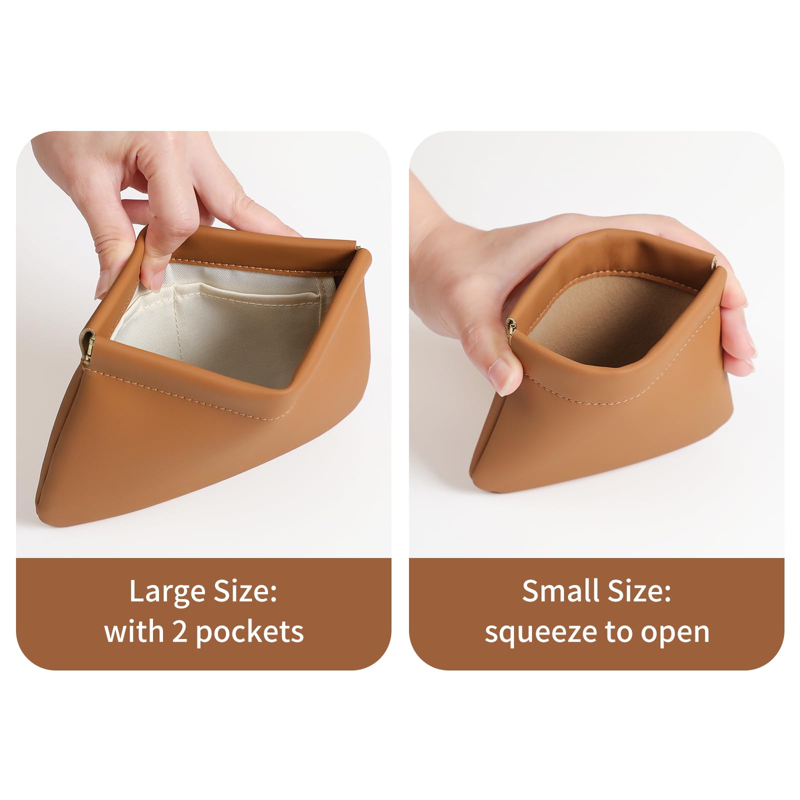 MEIBOOCH large pouch open view showing interior pockets for organized storage