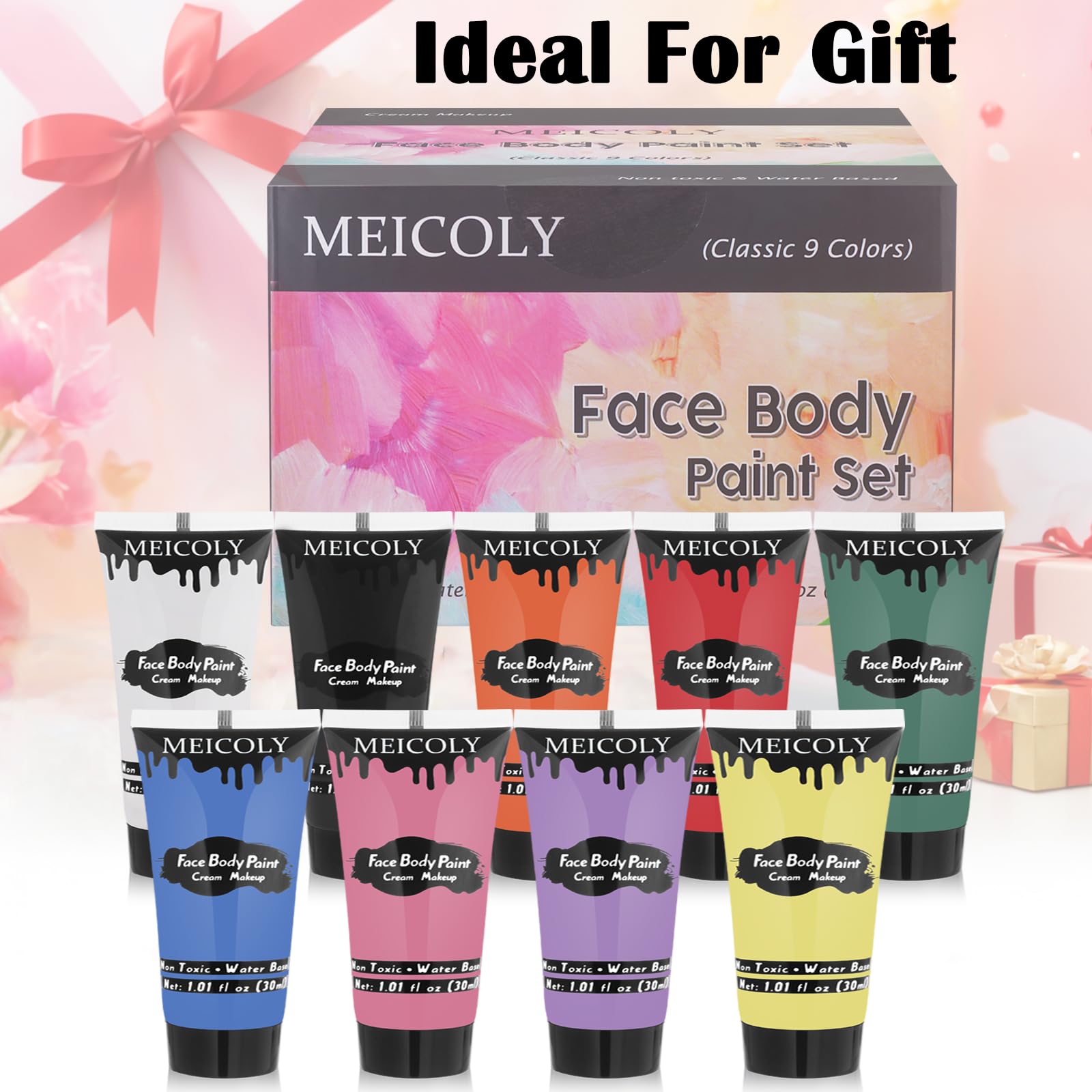 MEICOLY labeled color pots showing organized color selection benefit