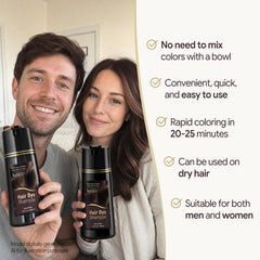 MEIDU being applied to dry hair demonstrating simple at-home use benefit