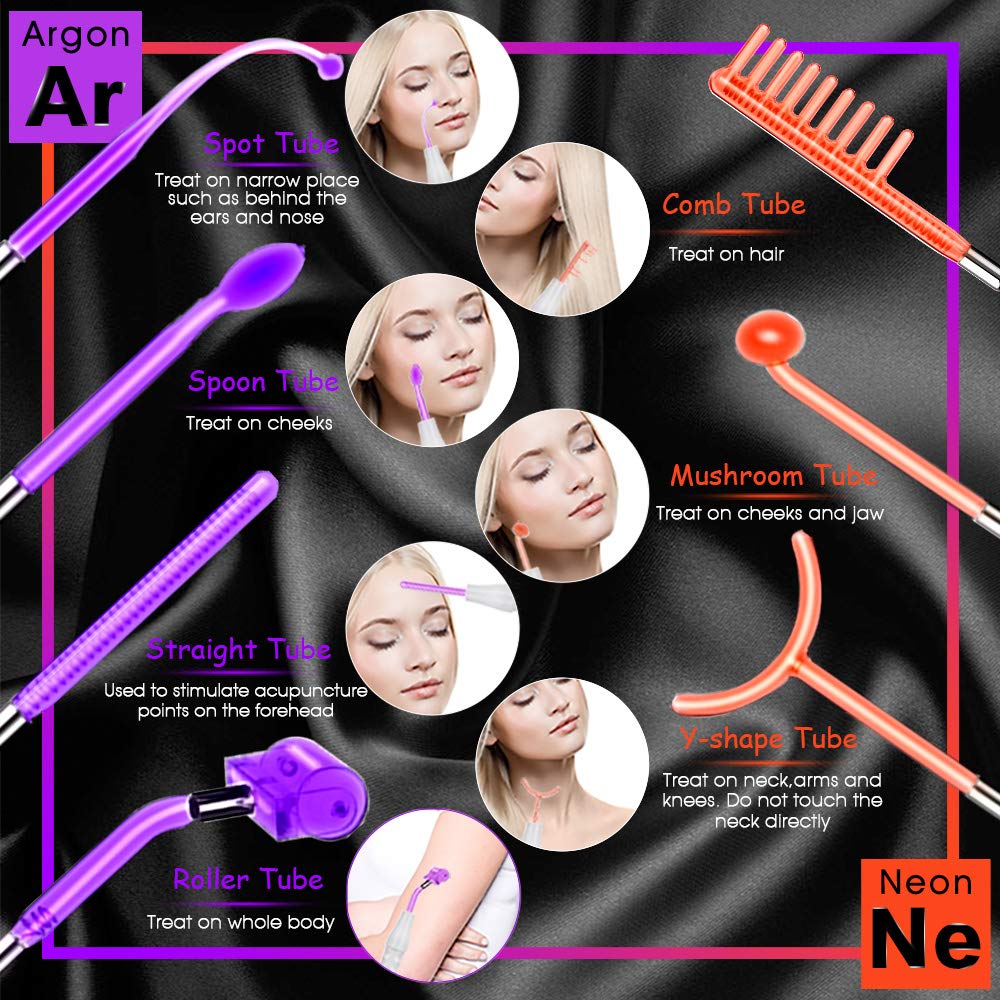 Meifuly seven glass tubes laid out to display different shapes for targeted treatments