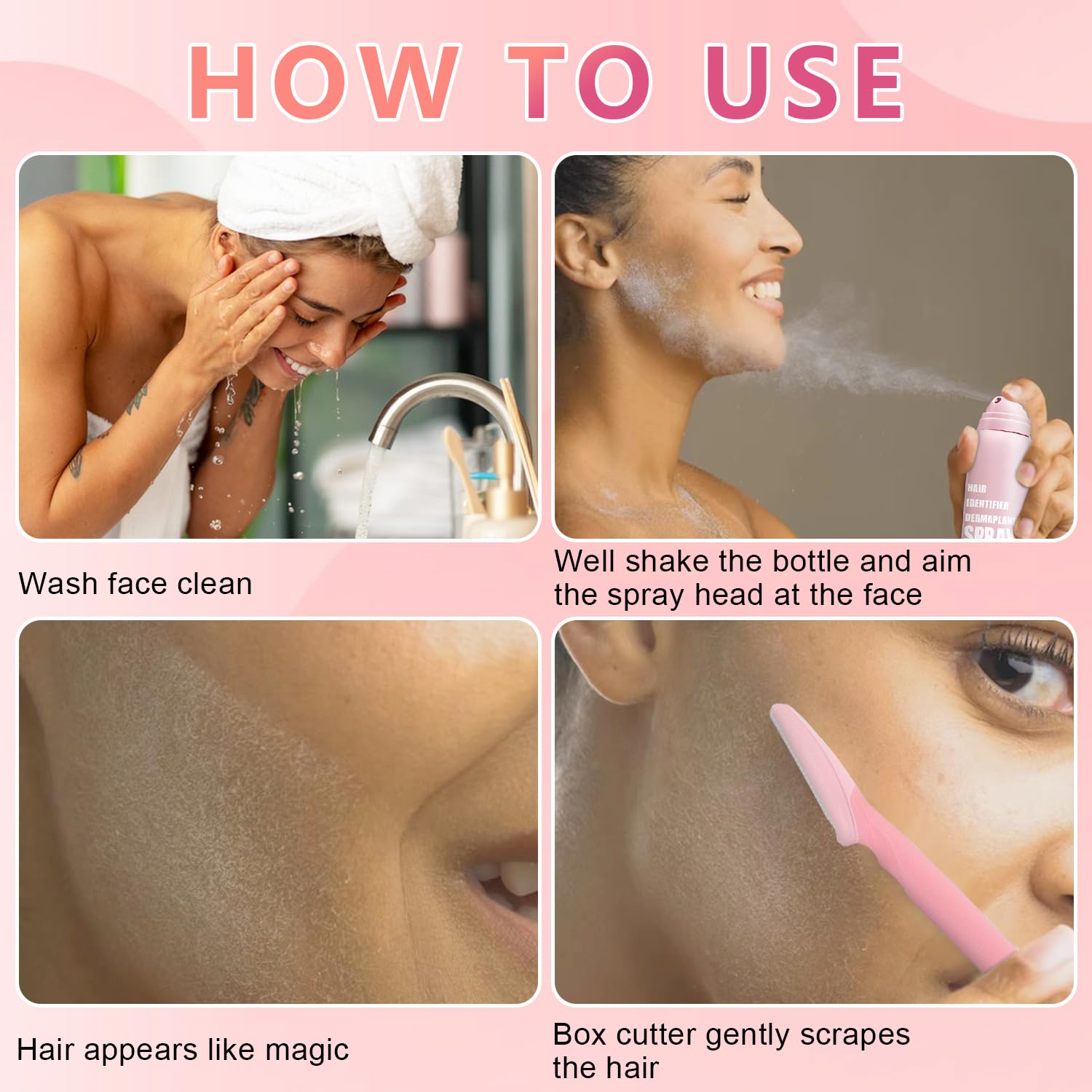 Meilury dermaplaning in use on jawline for smoother skin finish