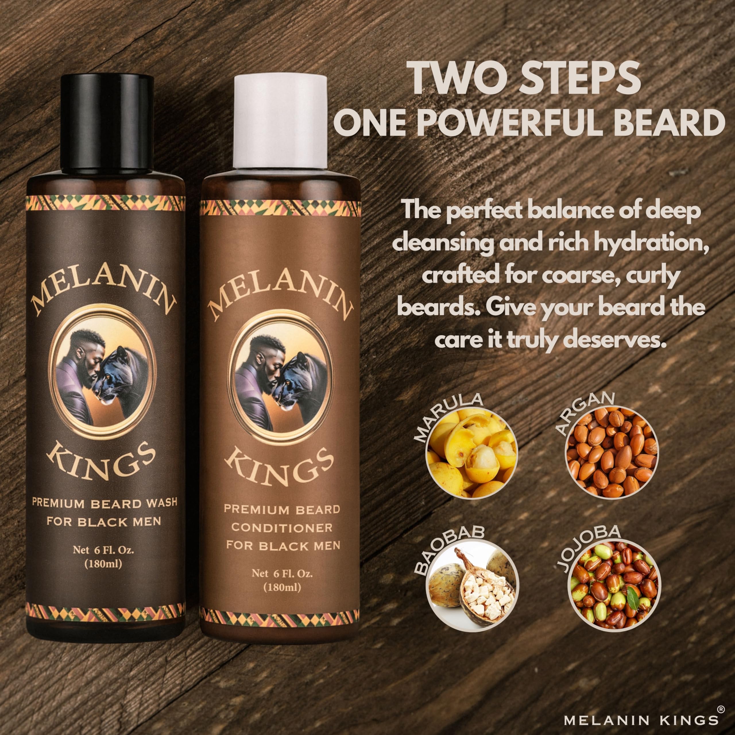 Melanin Kings beard in shower being washed demonstrating easy grooming routine