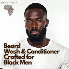 Melanin Kings label close-up listing baobab marula argan jojoba oils benefits