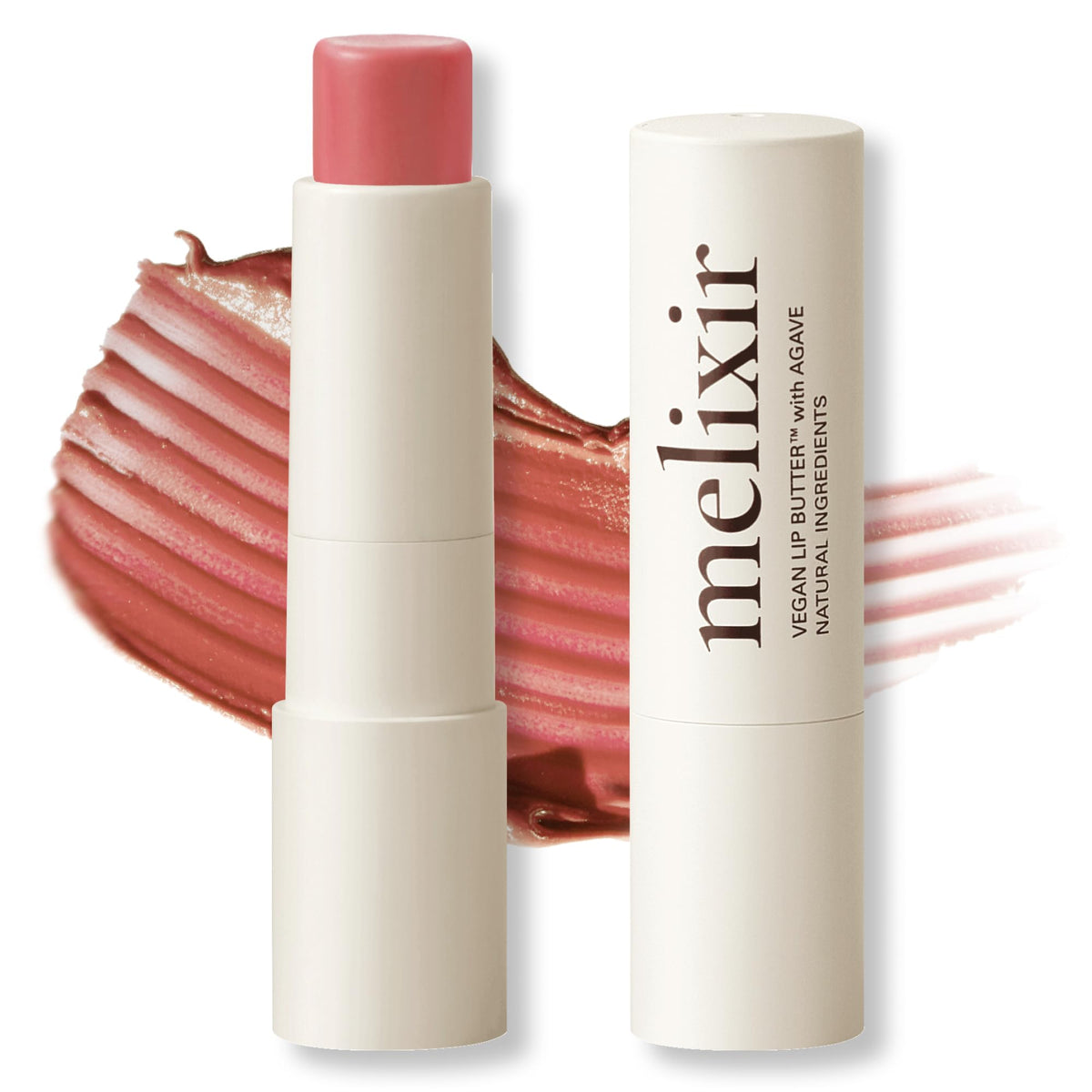 Melixir front packaging showing tinted lip butter and logo for quick recognition